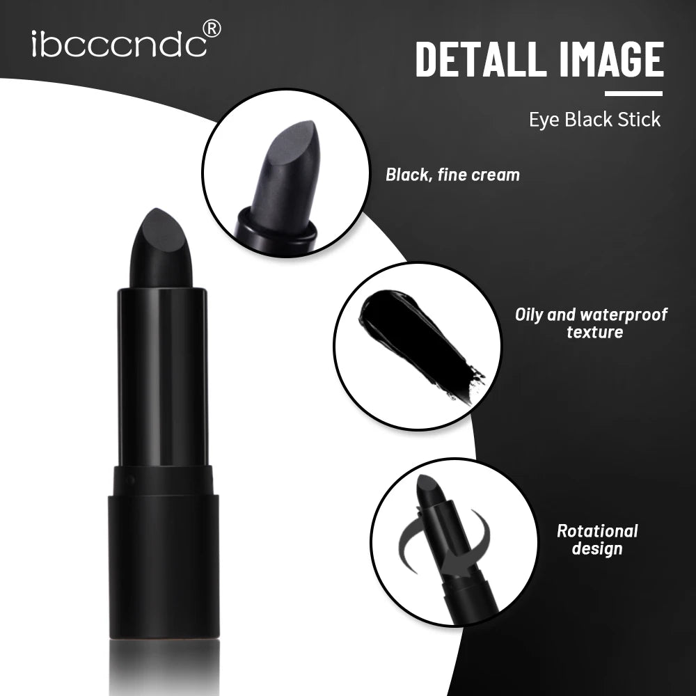 Black Cream-Blendable Face Body Paint Stick for Adults Children Eye Black Softball Football Baseball Sportsfor Halloween Makeup HIP