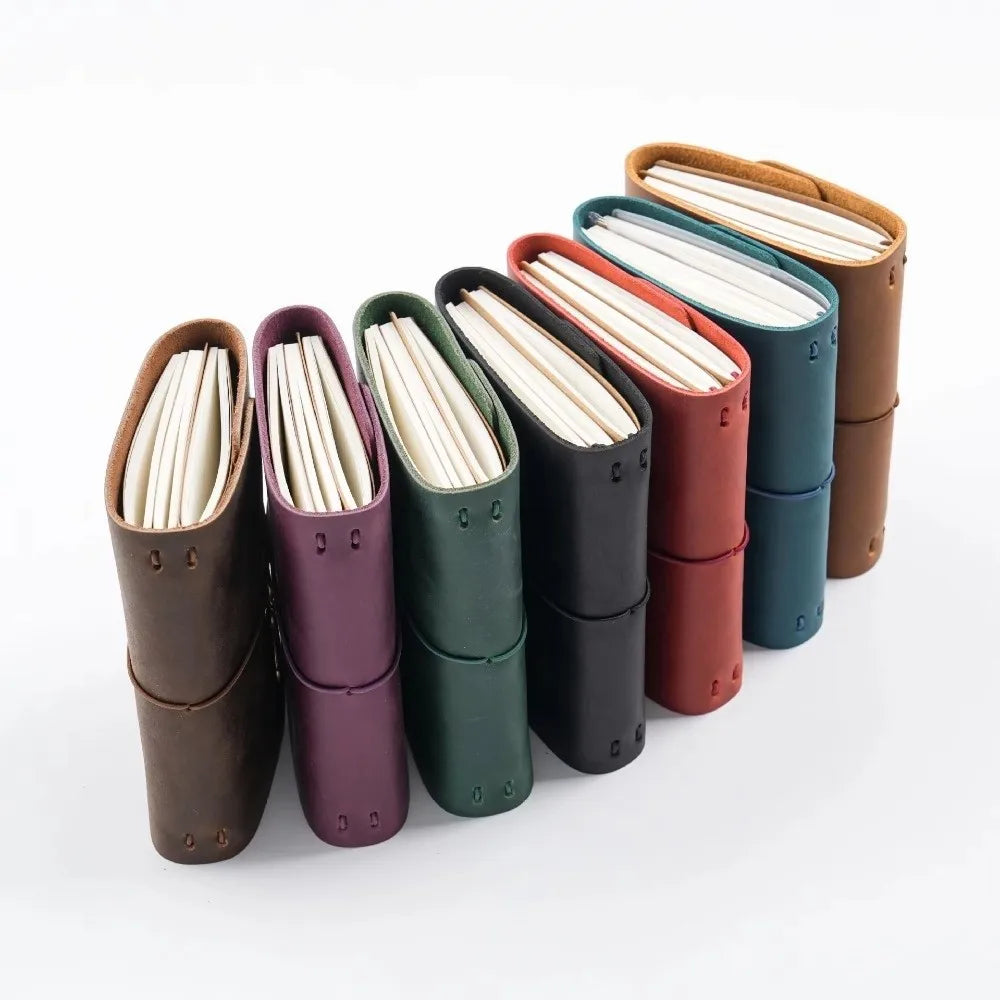 Handmade Genuine Leather Retro Travel Notebook – Refillable Leather Travel Notebook HIP
