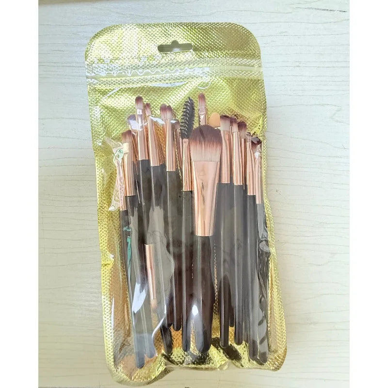 RUZOFO 20-Pc Double-Ended Soft Bristle Makeup Brush Set Makeup Brush Set HIP C612-black 20pcs