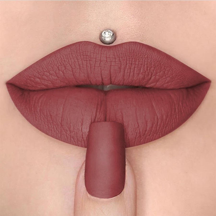 1PC 15 Colors Nude Velet Matte Lipstick Pen Waterproof Long Lasting Red Pink Lip Liner Pen Korean Makeup Lip Tint Lip Glaze HIP 03