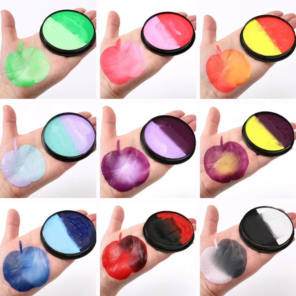 Halloween Makeup Facial Paint Cosplay Supplies Festival Party DIY Cosplay Decor 30g Double Color Water Based Body Face Paint HIP