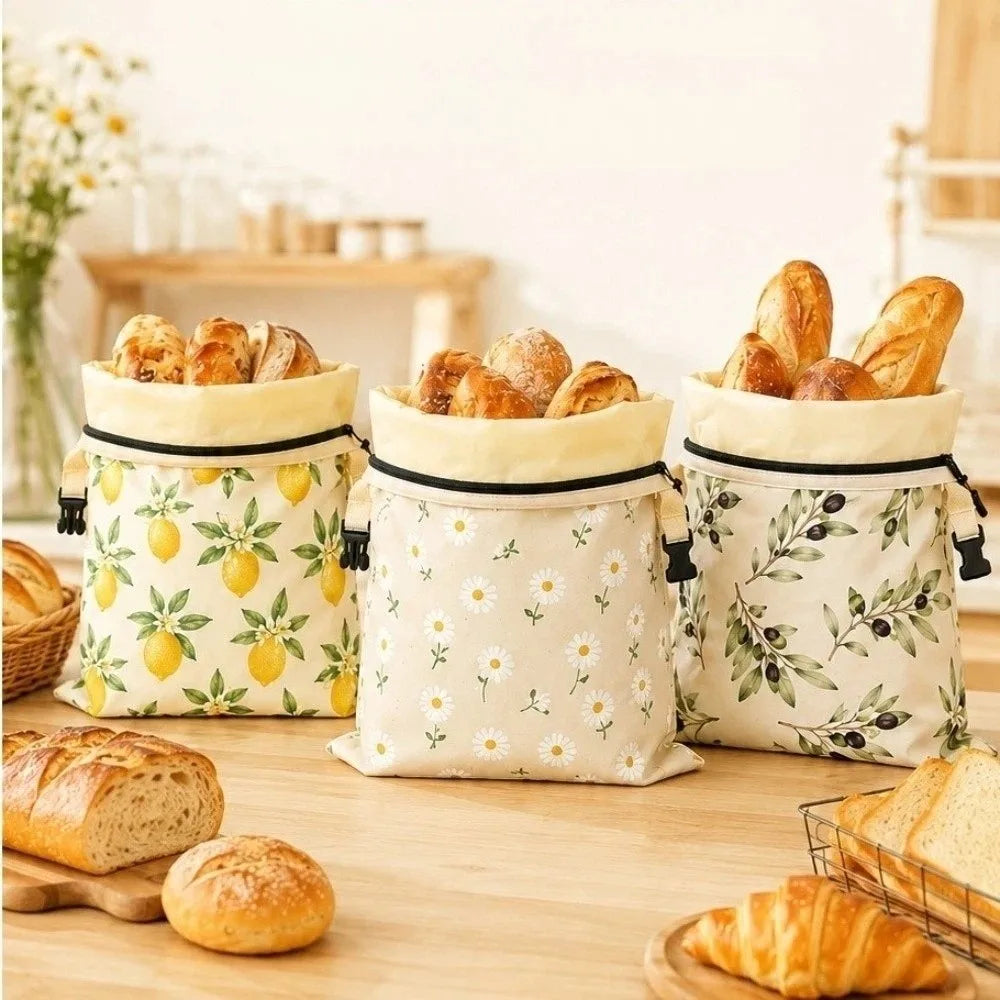 Cotton Beeswax Bread Bag – Lock Closure & Removable Inner Bag Bread Storage Bag HIP
