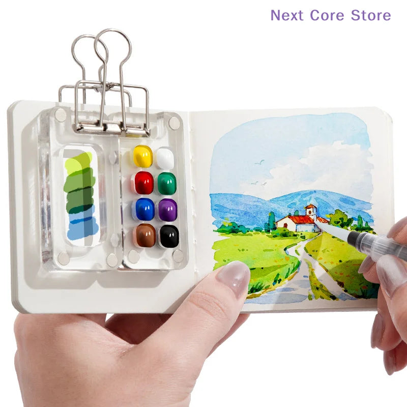 Mini Travel Watercolor Paint Palette Set – Pocket Artist Kit Watercolor Paint Palette HIP