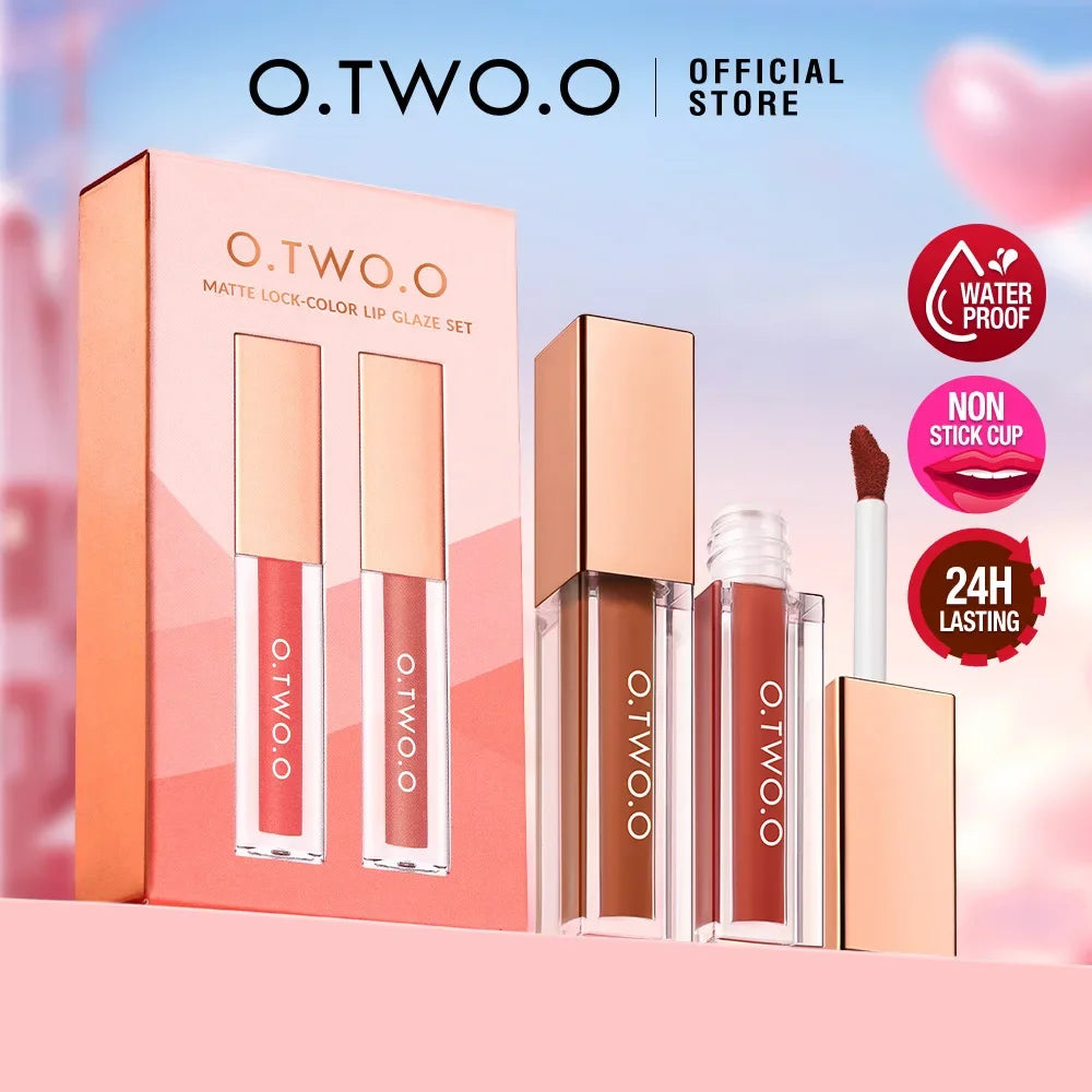 O.TWO.O Matte Liquid Lipstick Set – Transfer-Proof, Waterproof Matte Liquid Lipstick HIP