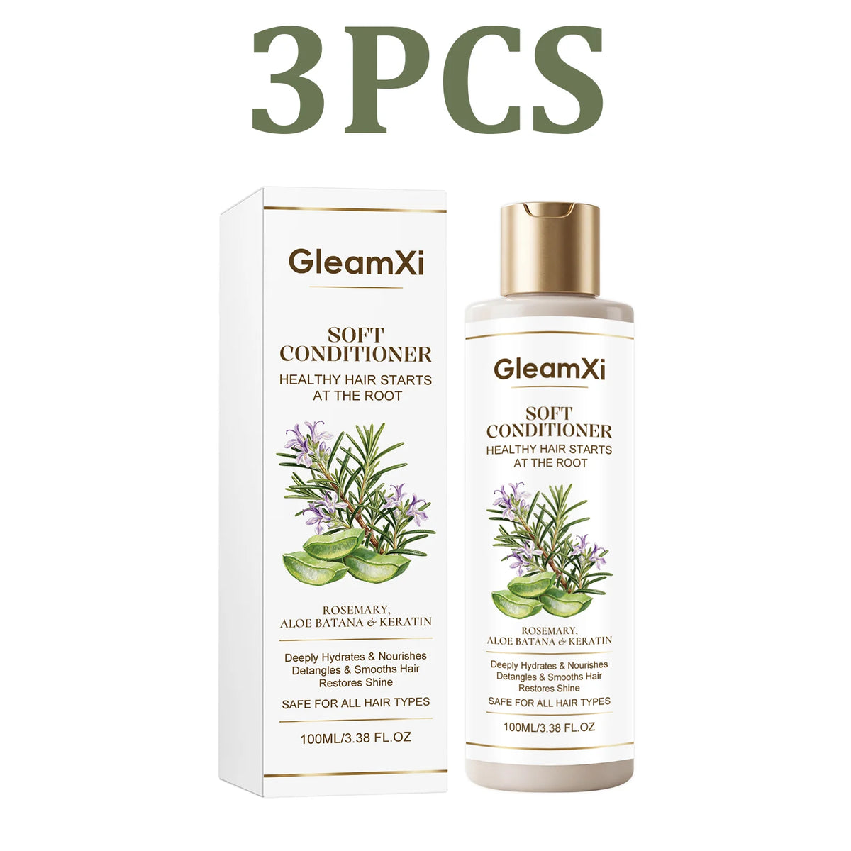 Rosemary Hair Conditioner – Frizz Control, Vitamin E & Shine Hair Conditioner HIP 3PCS