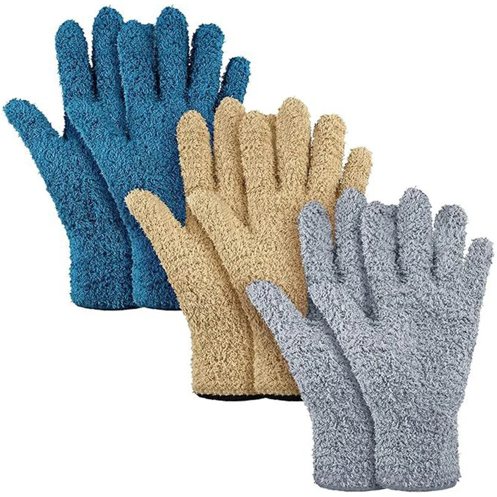 Stretch Breathable Soft Absorbent Microfiber Dust Removal Five Finger Gloves For Home Kitchen Car RV Pool Boat Cleaning HIP