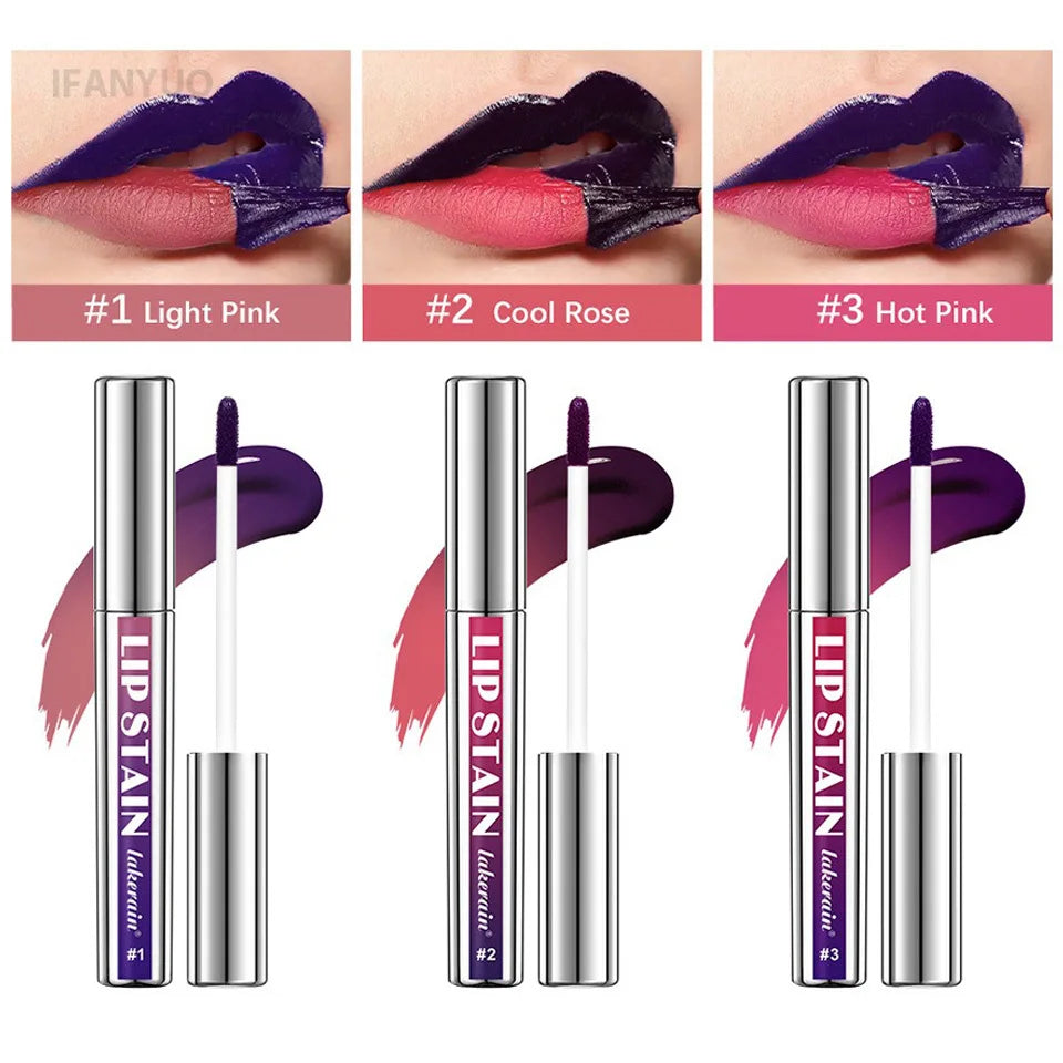Silver Tube Peel Off Tattoo Lipgloss Waterproof Liquid Matte Lip Tint RosePink Tear-off Lip Stain Non Stick Cup Quick Dry Makeup HIP
