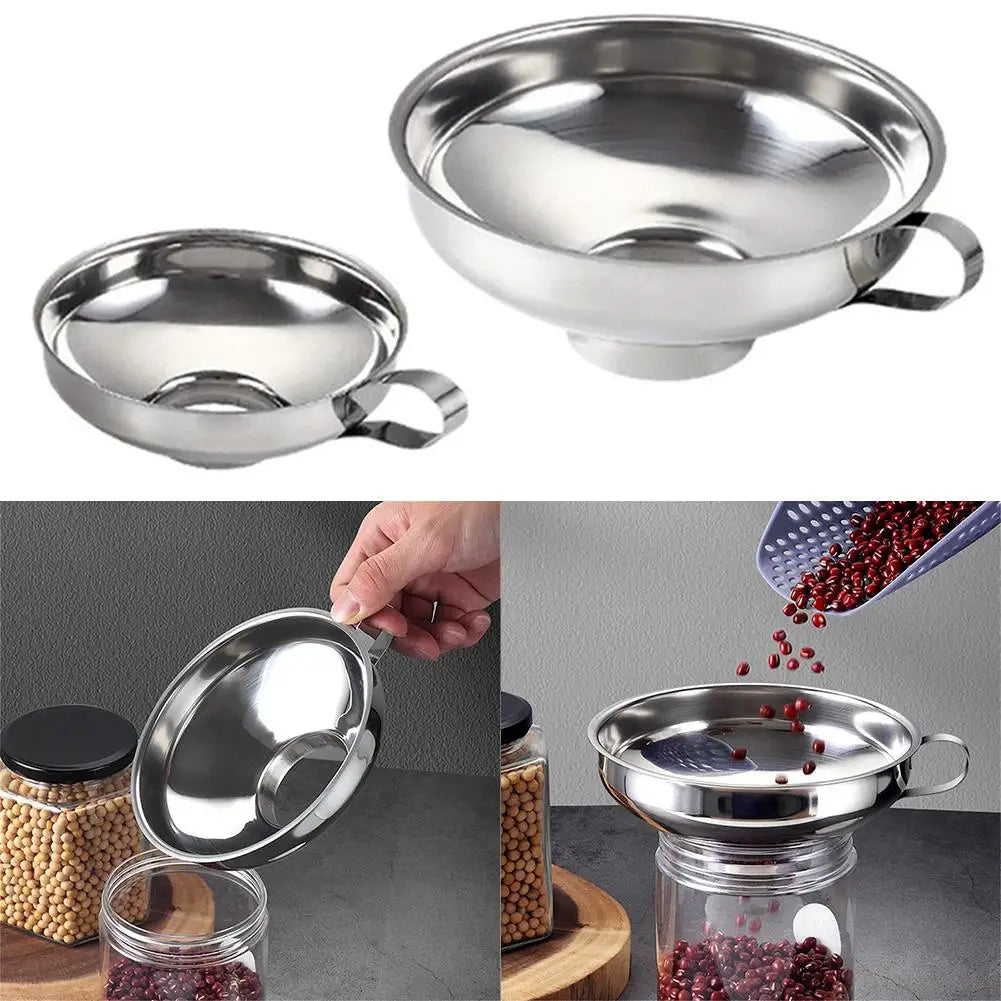 Stainless Steel Wide Mouth Funnel Canning Funnel Cup Jam Salad Dressing Hopper Filter For Jar Canned Filteroil Wine Water Spices HIP