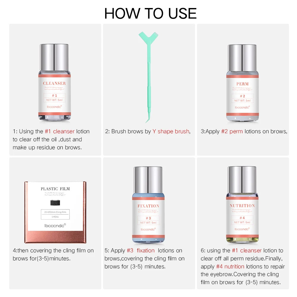Pro Brow Lift Perming Eyebrow Lifting Brow Lamination Kit with Cling Film Nutrition Keratin Perming Lotion for Home Use HIP