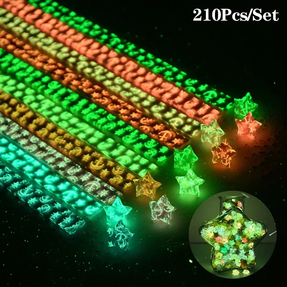 210pcs/lot Happy Glow in Dark Lucky Star Origami Fluorescence Folding Strip Paper Best Wishes Handcraft Gift Craft Paper Decor HIP