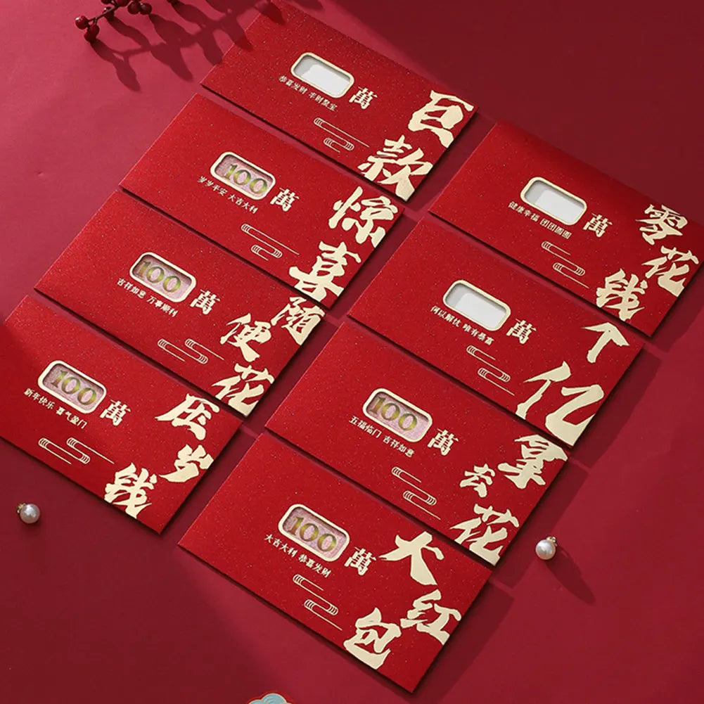 6pcs Horse Year Chinese Style Red Envelopes 2026 New Year Hongbao Blessing Good Celebration Party Red Packet Luck Money Bags HIP
