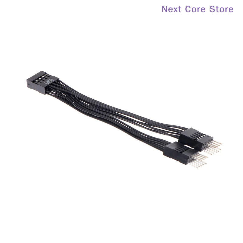 9-Pin USB Y Splitter Cable – 1 Female to 2 Male Motherboard USB Splitter Cable HIP