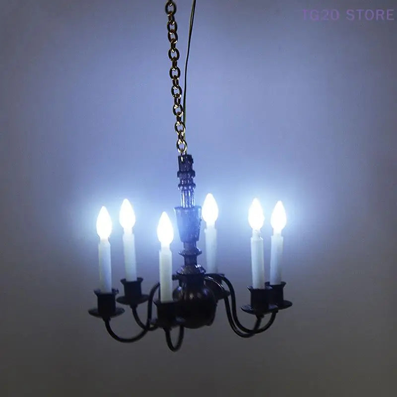 Miniature LED Ceiling Chandelier – Dollhouse Lamp 3V Dollhouse Miniature Lamp HIP