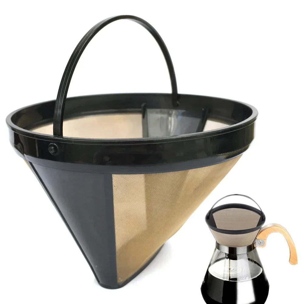 Reusable Coffee Filter Cone Coffee Maker Filters for Coffee Bar Brewer Replacement Permanent Basket Filter Coffee Accessories HIP Default Title