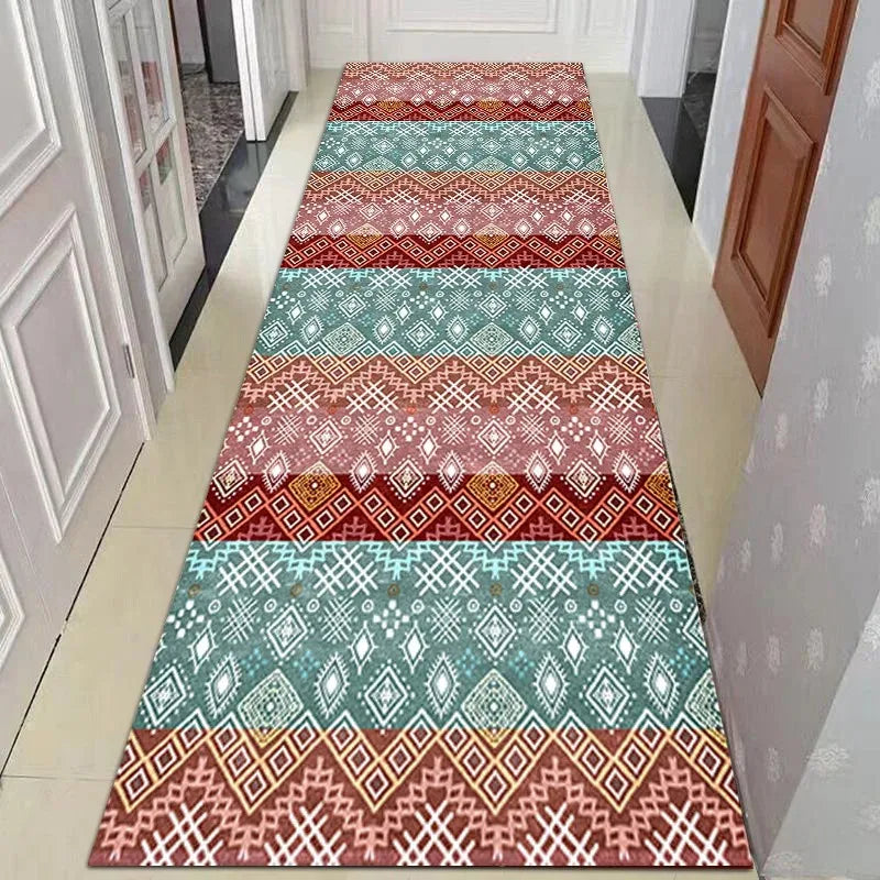 Boho Aztec Runner Rug – Non-Slip Washable Tribal Floor Mat Runner Rug HIP 2 40x120cm-Felt