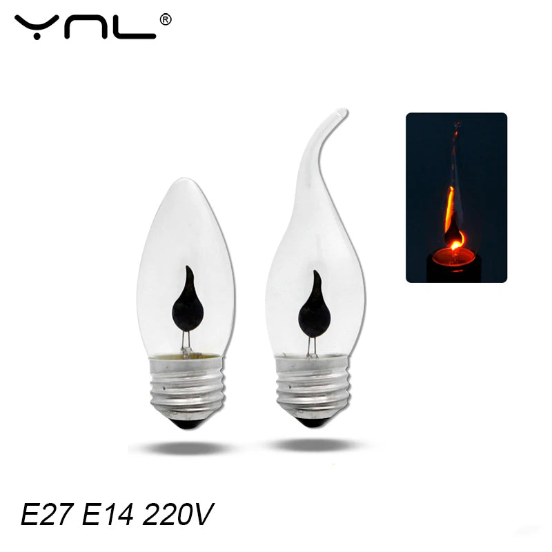 YNL LED Flame Effect Candle Bulb E14 E27 – Vintage Edison Style LED Flame Bulb HIP