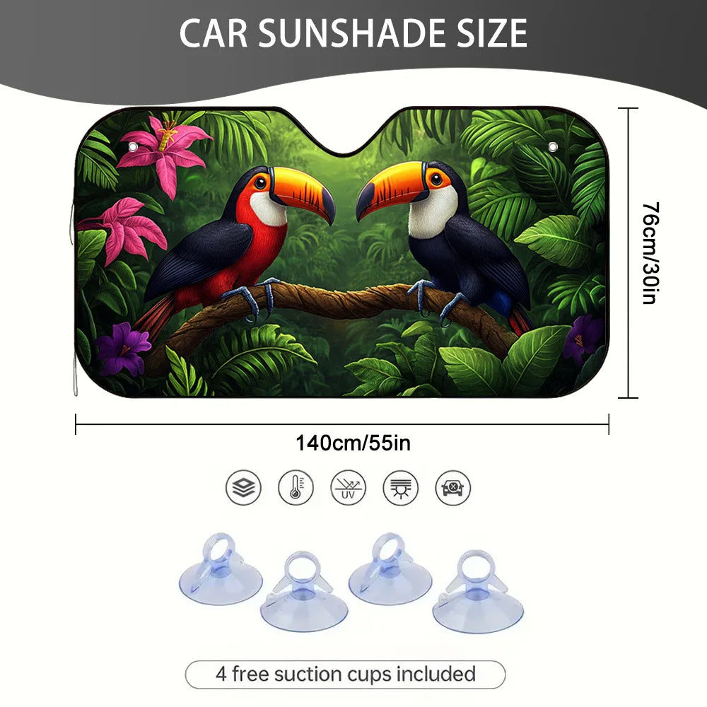 Tropical Toucan Jungle Car Sun Visor – Cool Interior Fast Car Sun Visor HIP