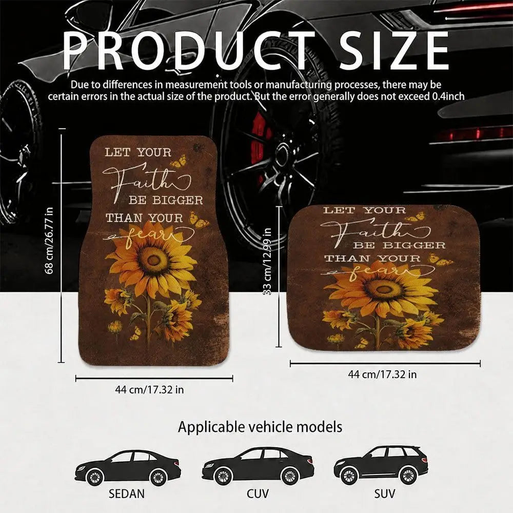 All-Weather Sunflower Car Floor Mats – 4-Piece SUV Set Car Floor Mats HIP