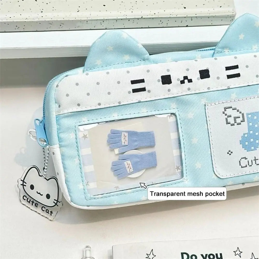 Kawaii Cat Ear Pencil Case – Large Capacity Stationery Pouch Pencil Case Pouch HIP