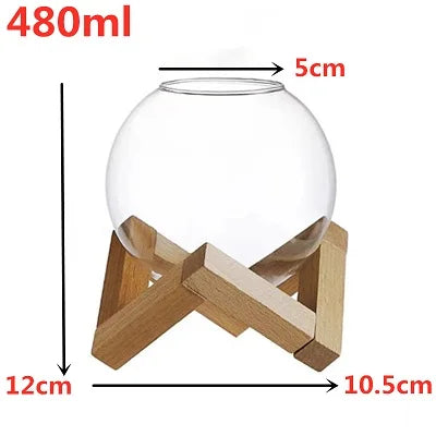 480ml Spherical Cocktail Glass with Wood Stand | Bar Glassware Cocktail Glass HIP 1pcs 480ml