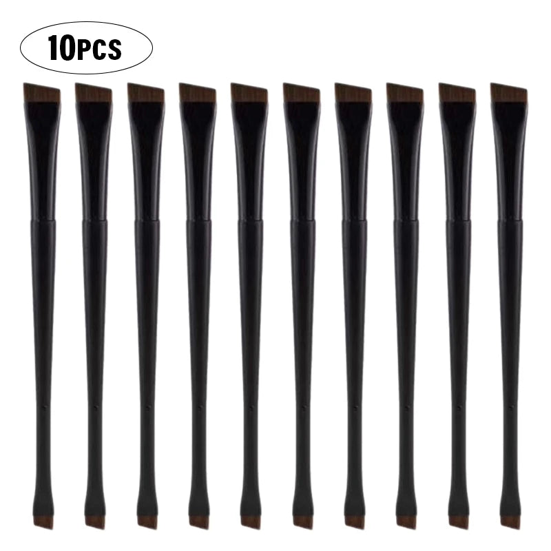 Professional Eyebrow Brush Eyeliner Angled Flat Head Blade Eye Liner Brow Contour Makeup Brushes Double-head Makeup Tool 1~10PC HIP Long B-10Pc