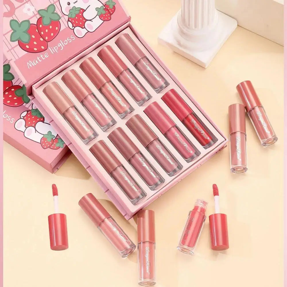 Dragon Ranee 10-Pc Matte Liquid Lipstick Set – Waterproof & Long Lasting Matte Liquid Lipstick HIP