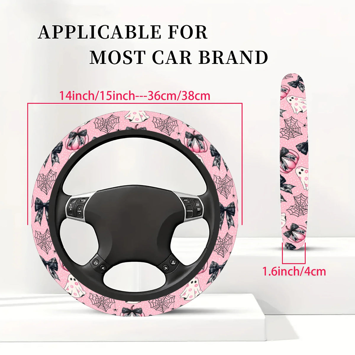 Halloween Neoprene Steering Wheel Cover – Pumpkin & Bat Steering Wheel Cover HIP
