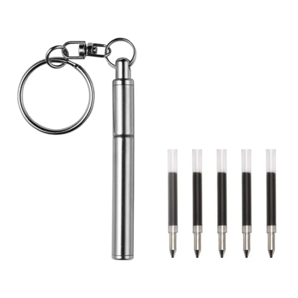 Telescopic Mini Keychain Pen – Stainless Steel EDC Keychain Ballpoint Pen HIP