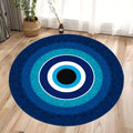 Blue Evil Eye Mandala Round Rug – Soft Modern Floor Mat Decorative Area Rug HIP 4 80X80CM