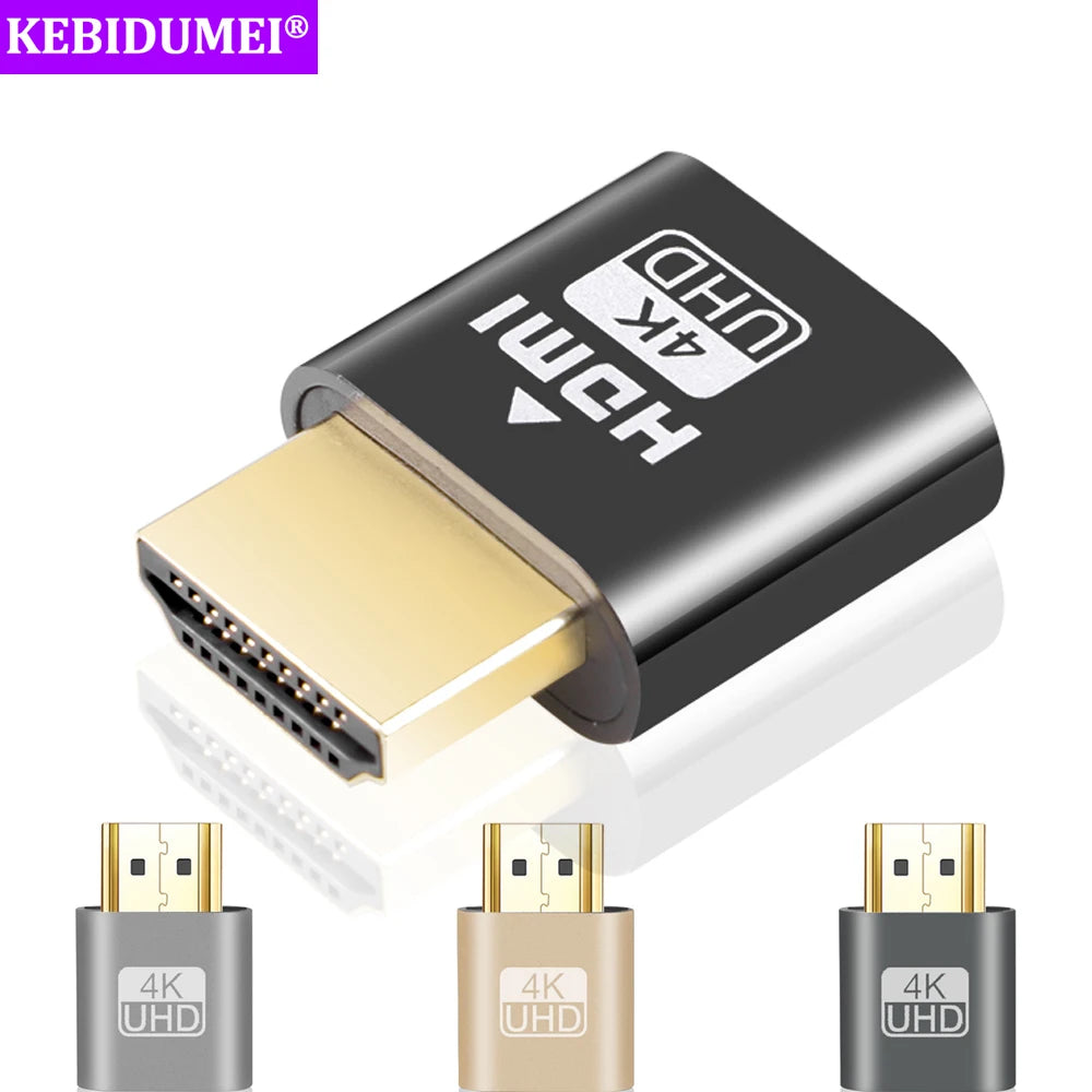 4K HDMI Dummy Plug Virtual Display Adapter – DVI & VGA Display Emulator Adapter HIP
