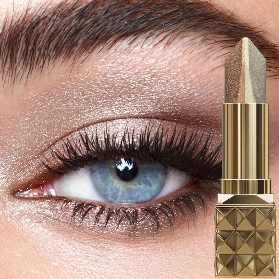 Two Color Eye Shadow Stick Waterproof Without Smudging for Natural Contour Shimmer Pearlescent Brown Eyeshadow Pencil Makeup Gif HIP