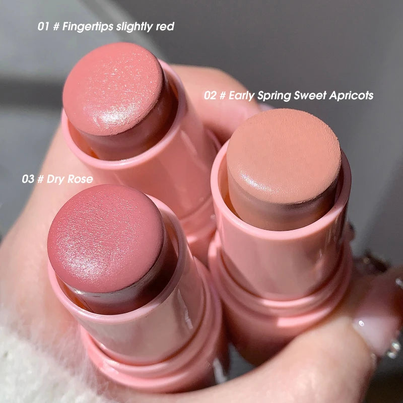 SHAQINUO Energizing Blush Stick - Natural Matte Finish, Creamy Texture, Easy to Blend for a Youthful Glow HIP