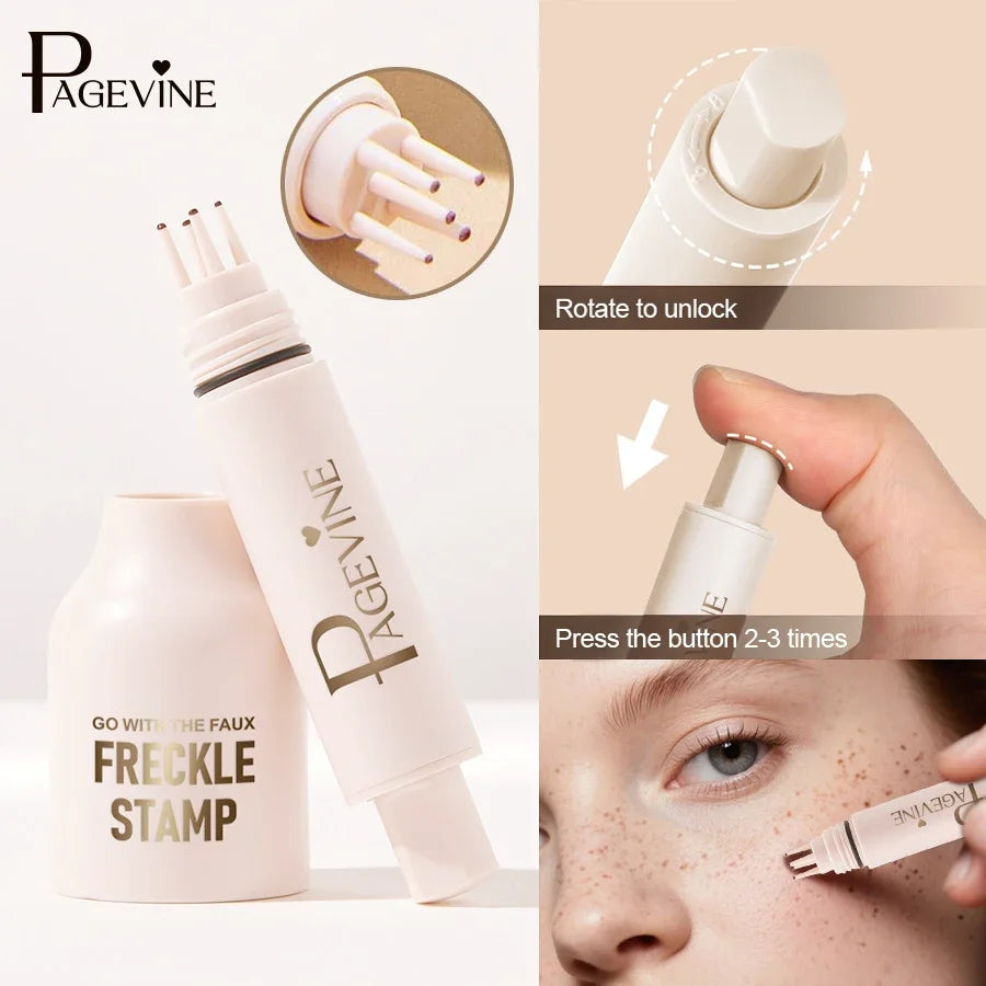 Page Vine Fake Freckles Pen – Waterproof 5-Dot Stamp Tool Freckle Stamp Pen HIP