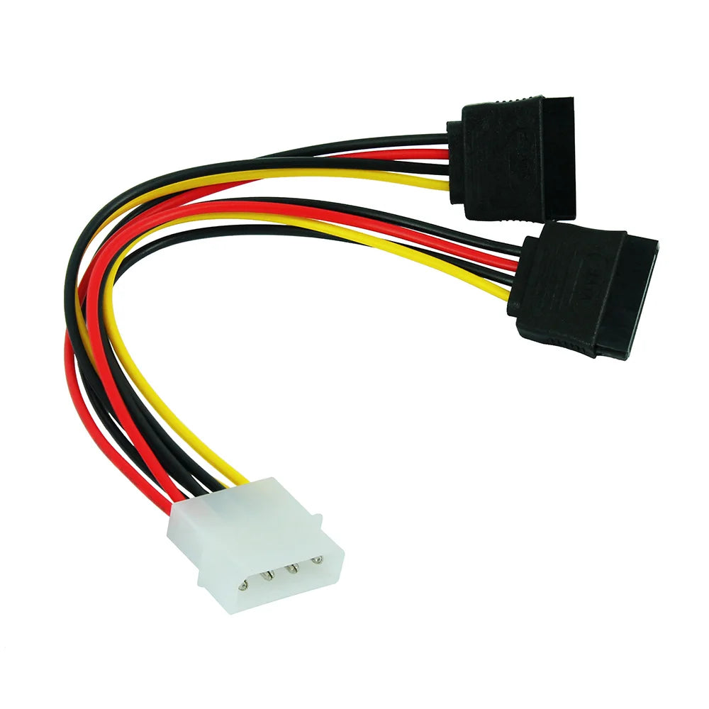 4-Pin Molex to Dual SATA Y Splitter Power Cable – OULLX SATA Power Cable HIP