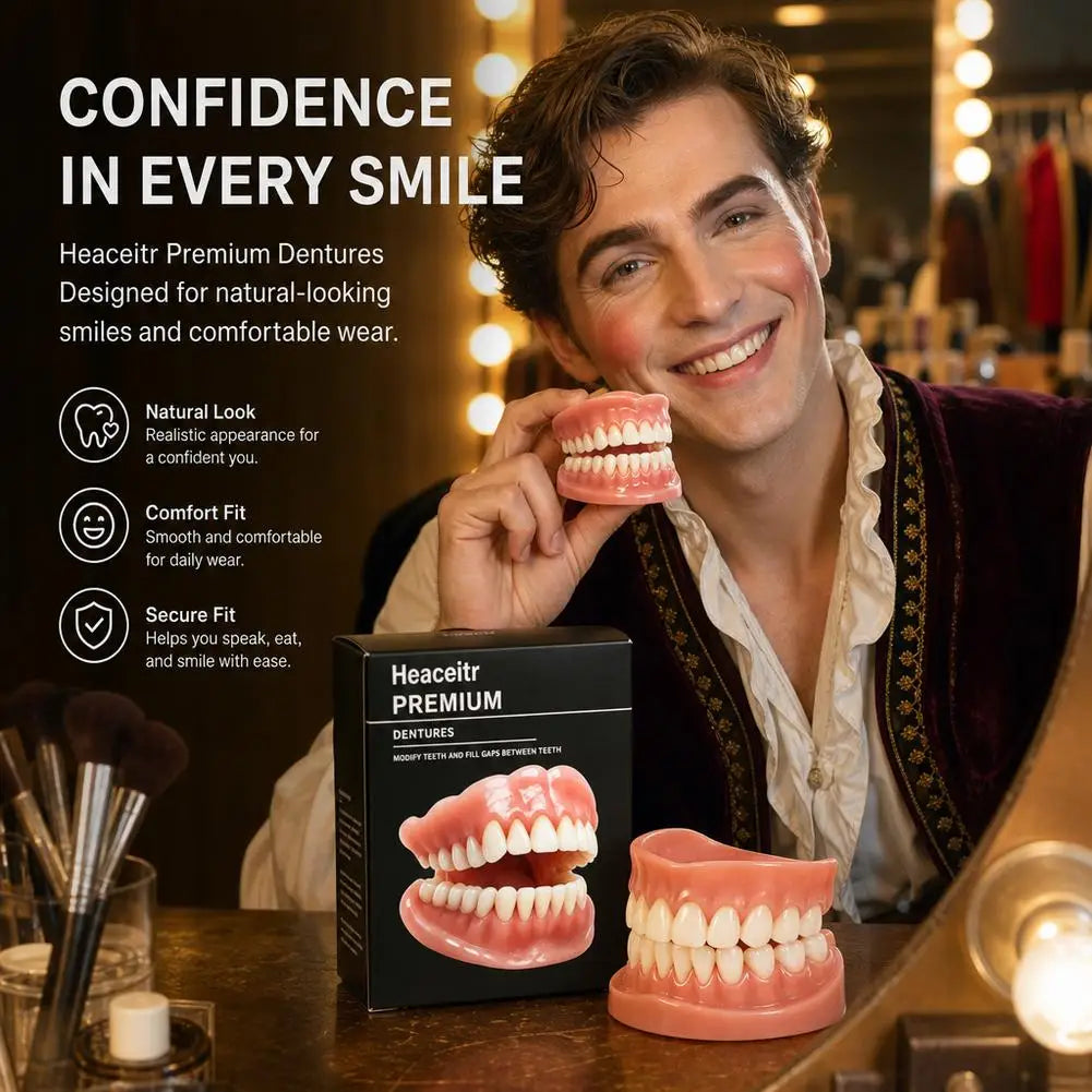 Latest Technology Complete Set of High-end Silicone Dentures Adjustable Dentures Confident Smile Oral Care Reusable Teeth HIP