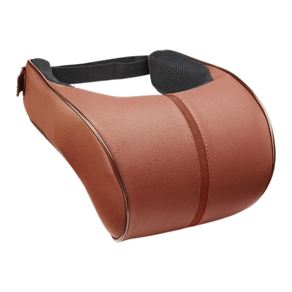Car Neck Pillow PU Leather Car Headrest Pillow Memory Foam Neck Pain Relief Car Seat Pillow Neck Support Car Accessories HIP E