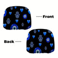 2-Pack Blue Evil Eye Car Headrest Covers | Elastic Fit Car Headrest Cover HIP 1
