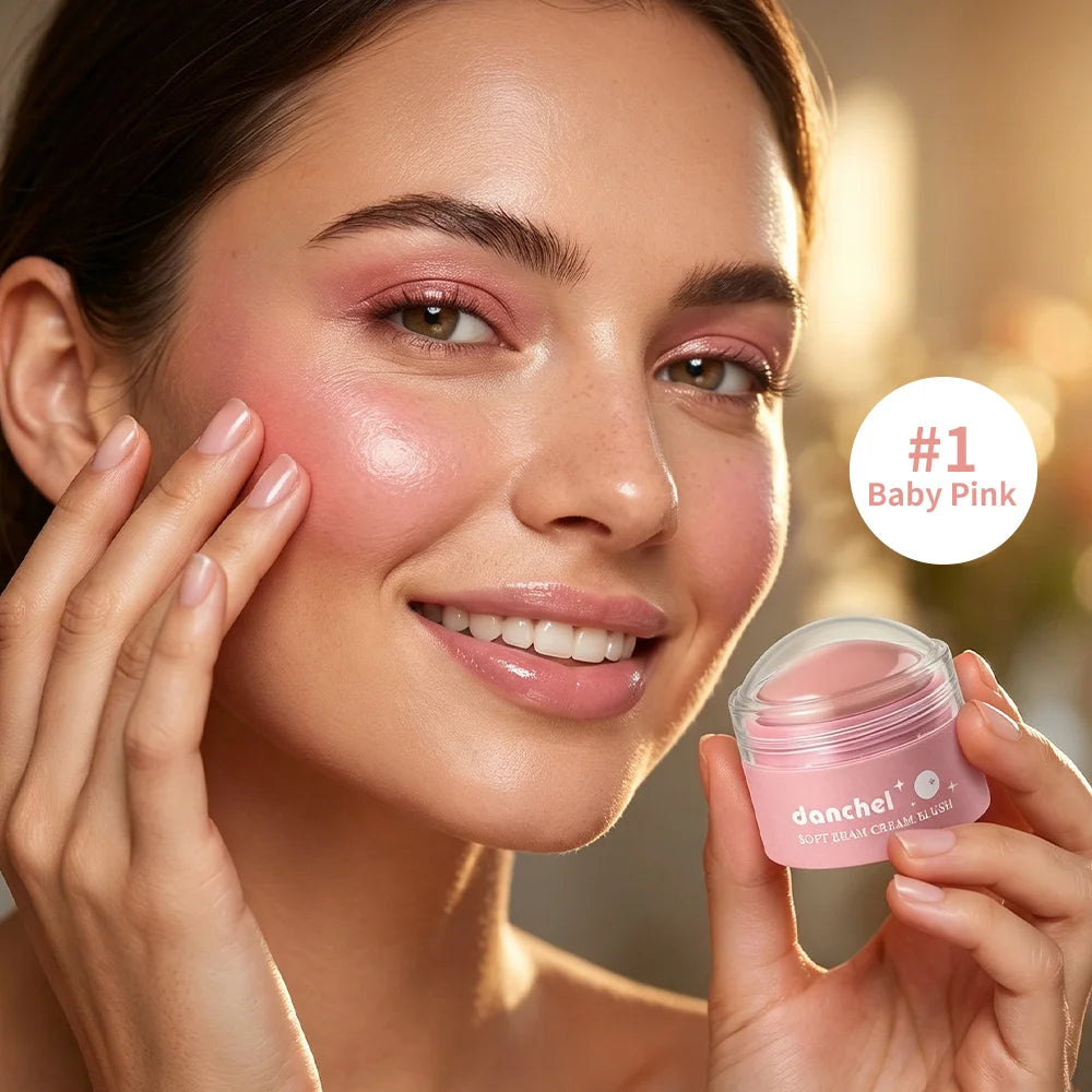 Natural Looking Matte Blush Stick Soft Cream Blush Balm Waterproof Long Lasting Hydrating Lightweight Blendable Cheek Cosmetics HIP