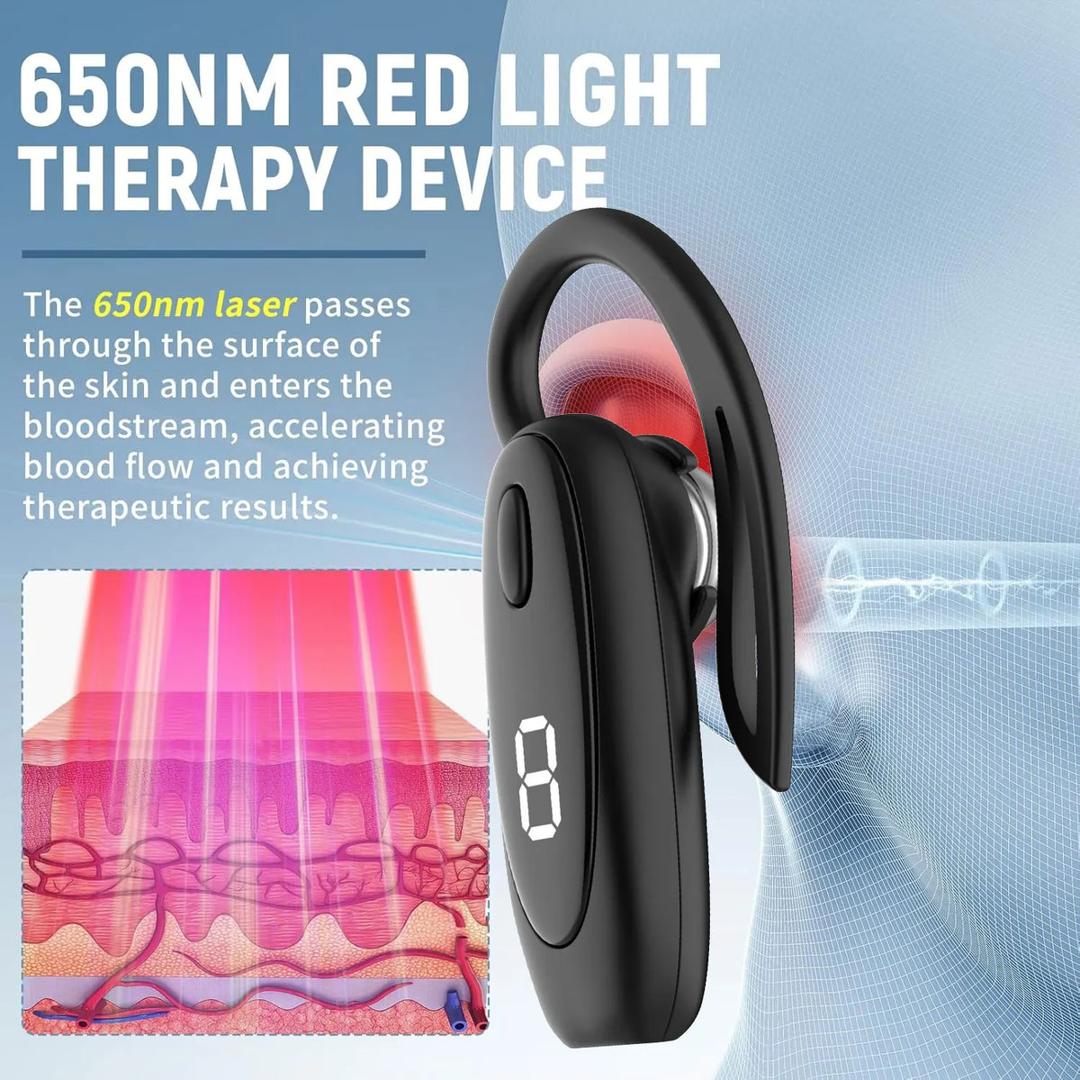 650nm Red Light Ear Canal Device – Earhook & Earplug Ear Light Therapy Device HIP
