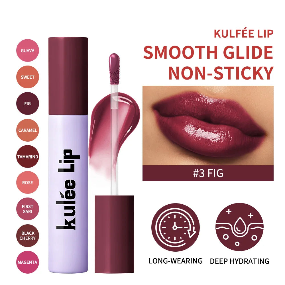 Staining Lip Oil Kulfée Lip Gloss Stain Two In One Long Lasting Deep Hydration Moisturizing Non Sticky Waterproof Lip Cosmetics HIP