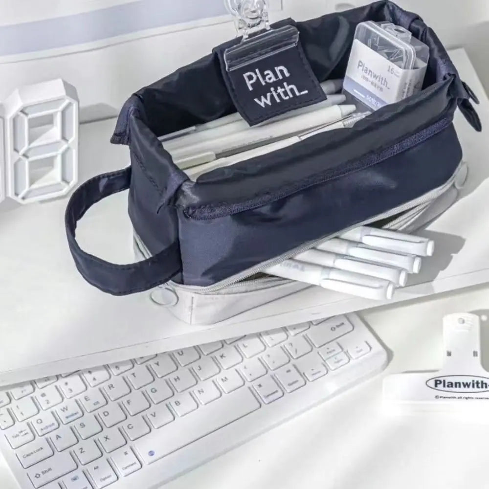 Foldable Double Layer Pencil Case – Large Capacity Pen Bag Pencil Case HIP