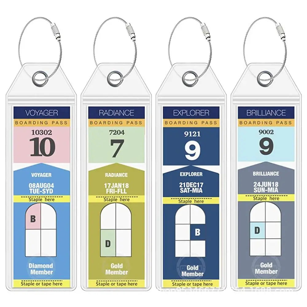Cruise Luggage Tag Holders with Steel Loops – 4-Pack Luggage Tag Holders HIP