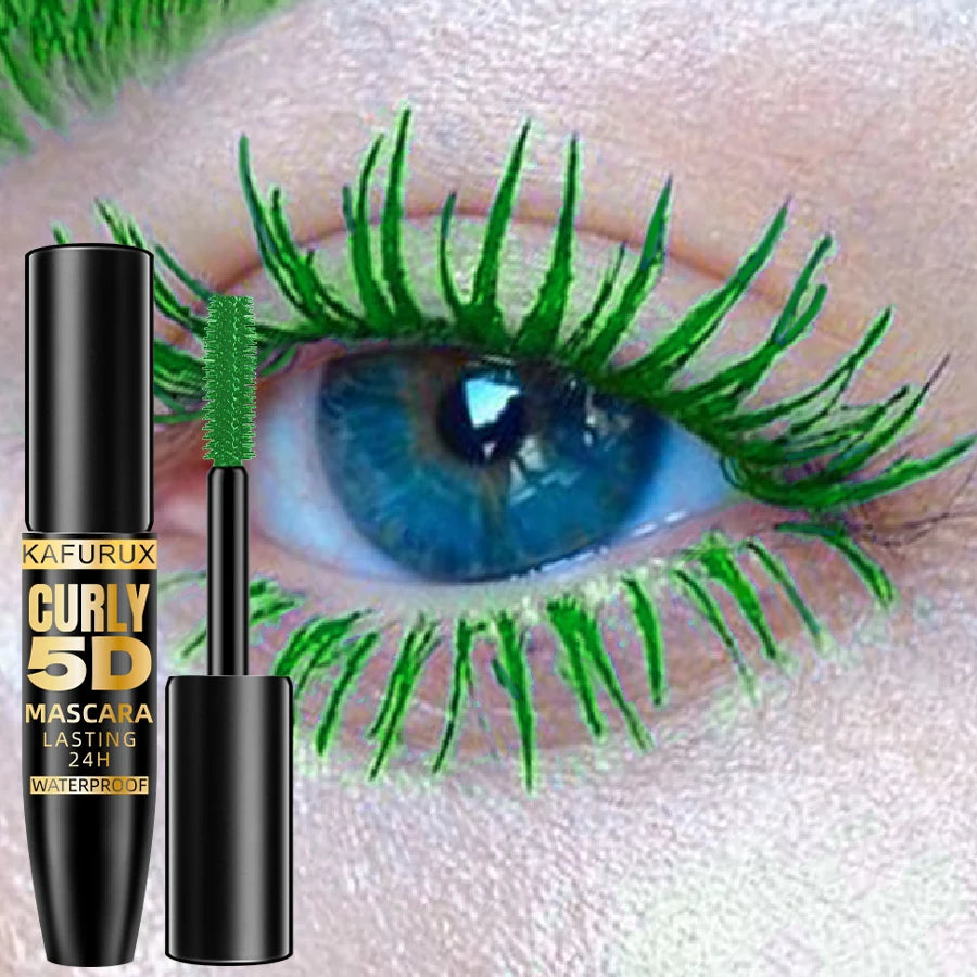 5D Mascara Thick Curl Waterproof Natural Lenthen Eyelash 9 Colors Blue White Green Pink Black Eye Makeup Korean Cosmetics HIP 108