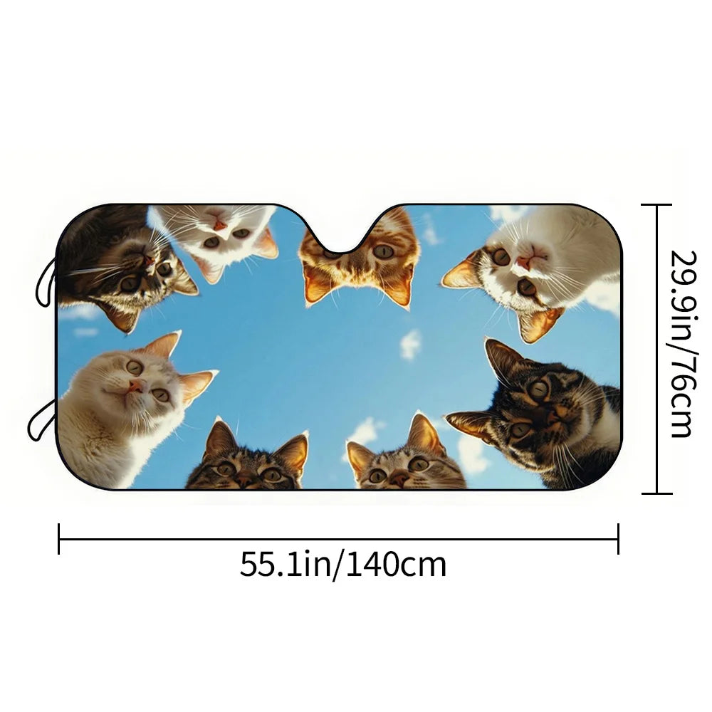 Cat Print Car Sun Visor – UV Protection & Cooling Sunshade Car Sun Visor HIP
