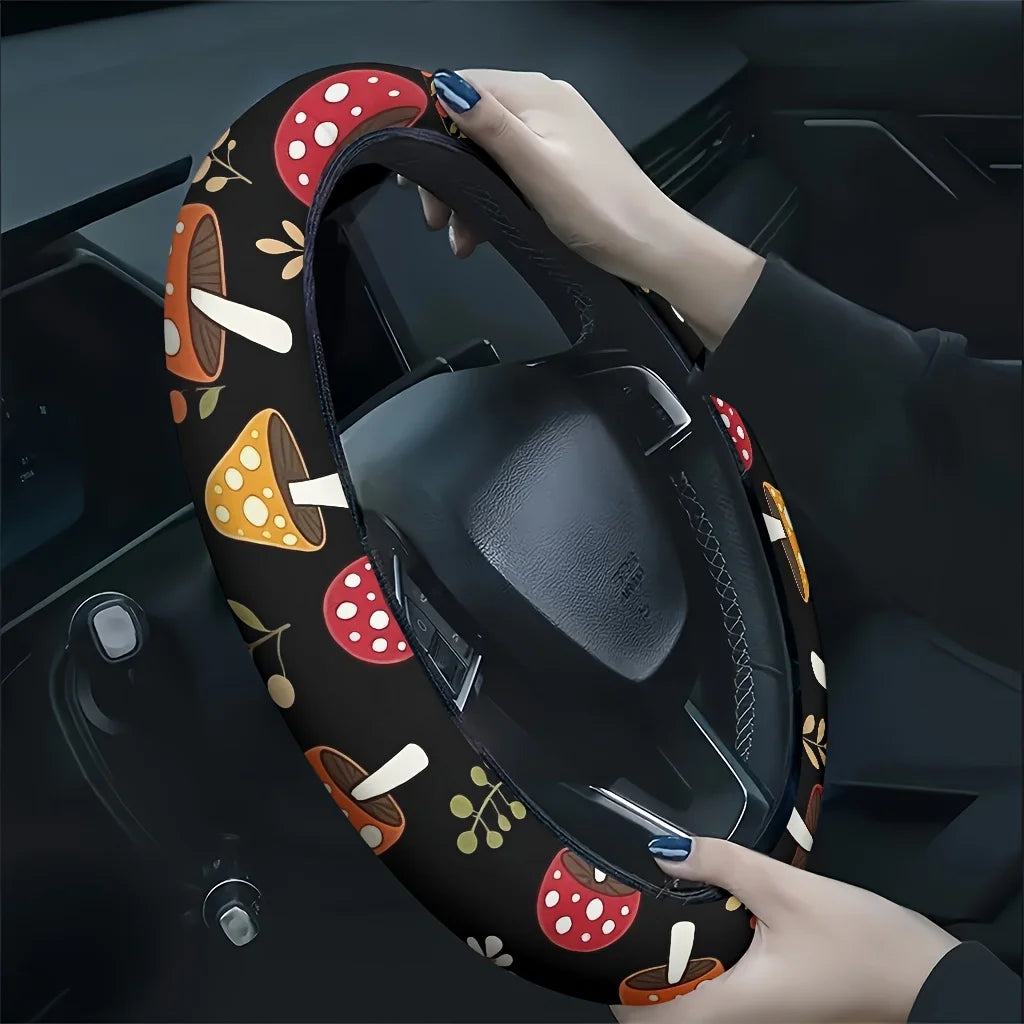Forest Mushroom Steering Wheel Cover – Soft & Breathable Steering Wheel Cover HIP 1
