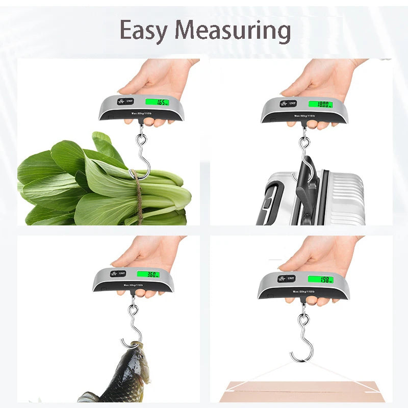 Digital Hanging Scale 50kg LCD – Fish, Luggage & Travel Digital Hanging Scale HIP