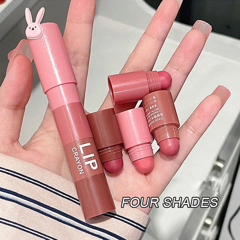 Gege Bear 4-in-1 Velvet Matte Crayon Lipstick – Long Wear Matte Crayon Lipstick HIP