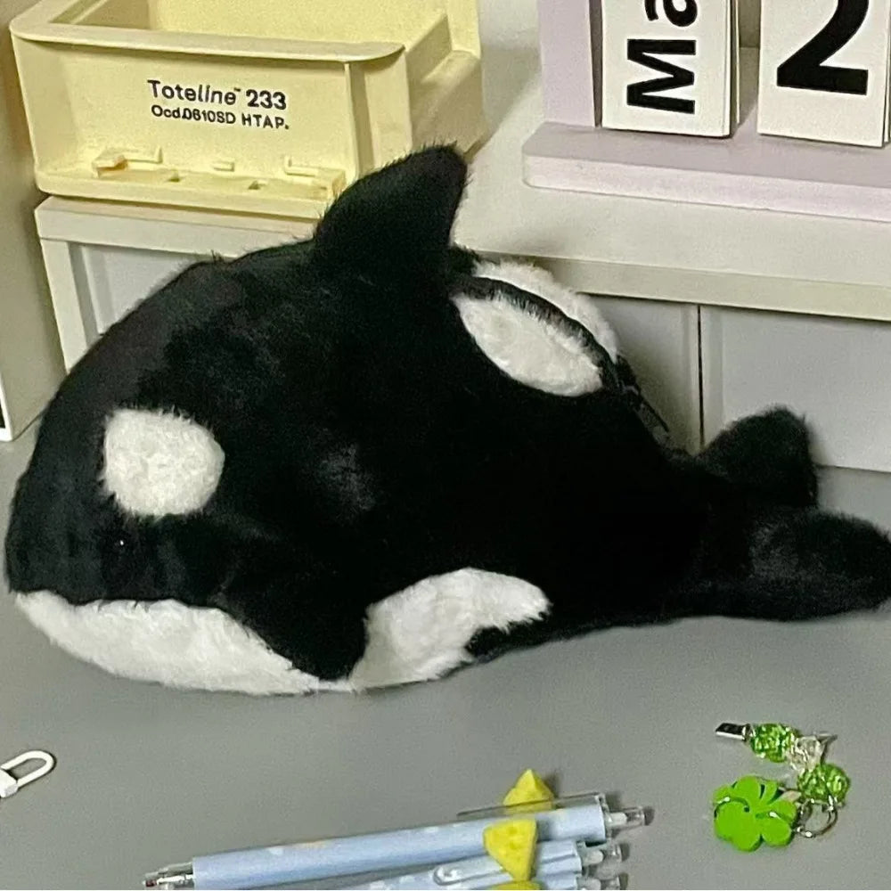 Kawaii Marine Animal Plush Pencil Case – Whale, Shark & Dolphin Plush Pencil Case HIP Whale
