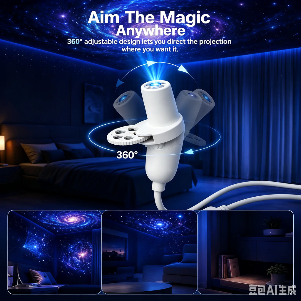 Star Projector Night Light – 360° Rotating Starry Sky Lamp Star Projector Lamp HIP