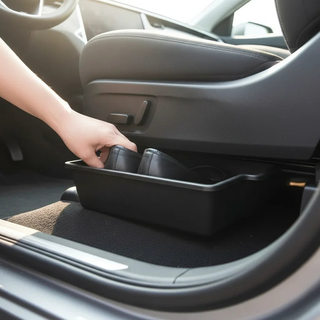 Under Seat Storage Box For Toyota RAV4 Wildlander Highlander Crown Kluger Harrier Venza Organizer Tray Bin Car Interior Case HIP